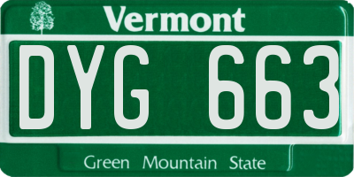 VT license plate DYG663