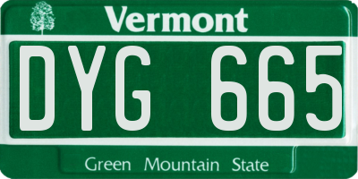 VT license plate DYG665