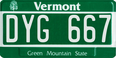 VT license plate DYG667
