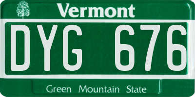 VT license plate DYG676