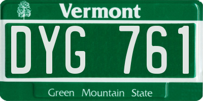 VT license plate DYG761