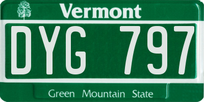 VT license plate DYG797