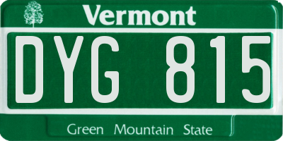 VT license plate DYG815