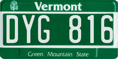 VT license plate DYG816