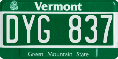 VT license plate DYG837
