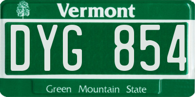 VT license plate DYG854