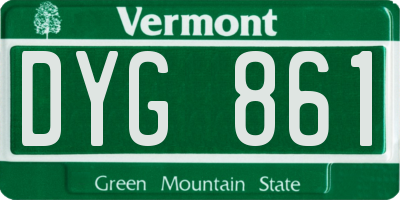 VT license plate DYG861