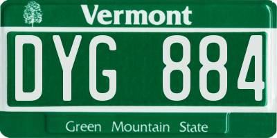 VT license plate DYG884