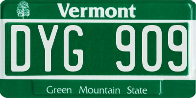 VT license plate DYG909