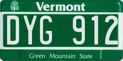 VT license plate DYG912
