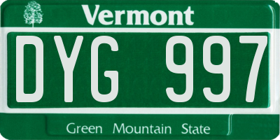 VT license plate DYG997
