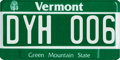 VT license plate DYH006