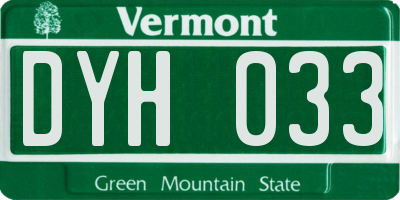 VT license plate DYH033