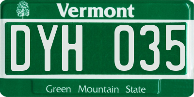 VT license plate DYH035