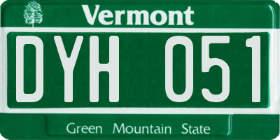 VT license plate DYH051