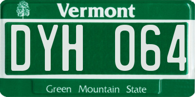 VT license plate DYH064