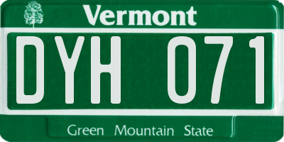 VT license plate DYH071