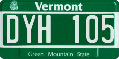 VT license plate DYH105