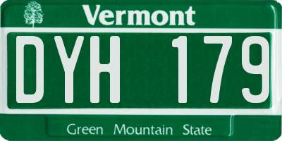 VT license plate DYH179