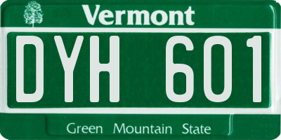 VT license plate DYH601