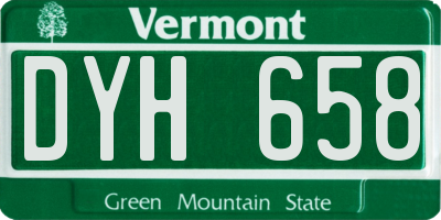 VT license plate DYH658
