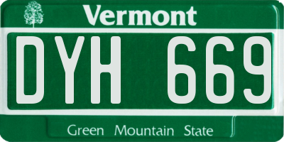 VT license plate DYH669