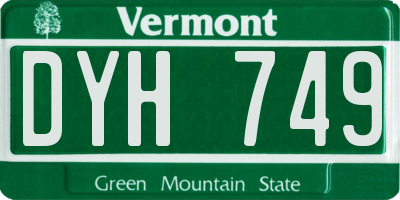 VT license plate DYH749