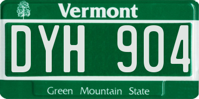 VT license plate DYH904