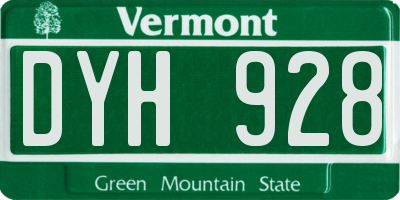 VT license plate DYH928