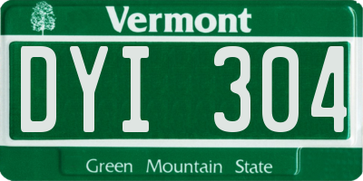 VT license plate DYI304