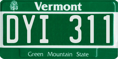 VT license plate DYI311