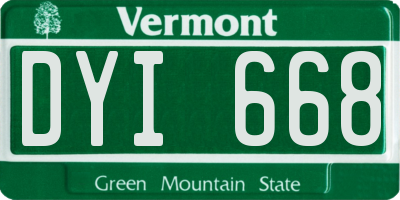 VT license plate DYI668