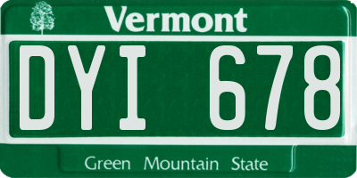 VT license plate DYI678