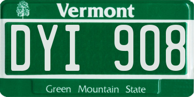 VT license plate DYI908