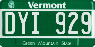 VT license plate DYI929