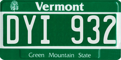VT license plate DYI932
