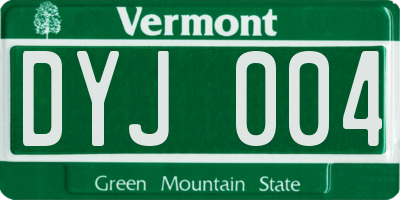 VT license plate DYJ004