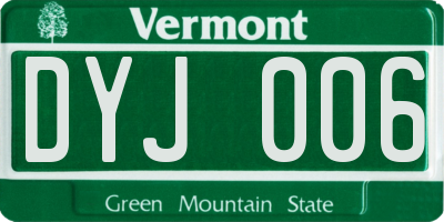 VT license plate DYJ006