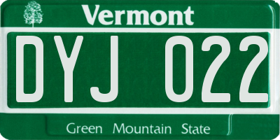 VT license plate DYJ022