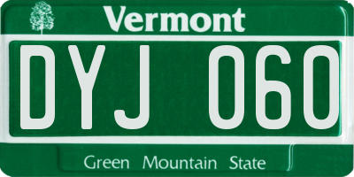 VT license plate DYJ060
