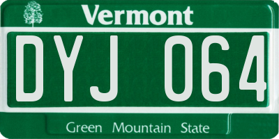 VT license plate DYJ064
