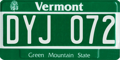 VT license plate DYJ072