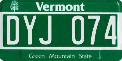 VT license plate DYJ074