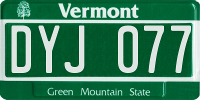 VT license plate DYJ077