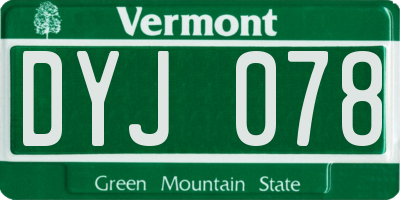 VT license plate DYJ078