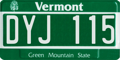 VT license plate DYJ115
