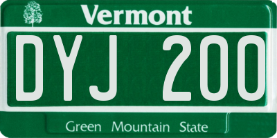 VT license plate DYJ200