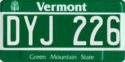 VT license plate DYJ226