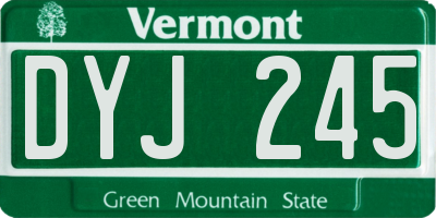 VT license plate DYJ245