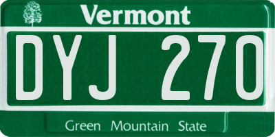 VT license plate DYJ270